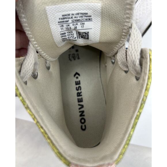 Converse Girls High Top Chuck Taylor Sneaker Size 11 Glitter Drip Black - Picture 7 of 7